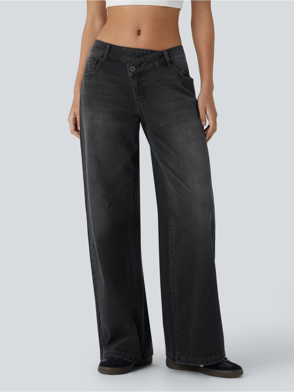 Halara Flex Asymmetric Zipper Jeans